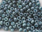  10 g 8/0 TOHO Seedbeads, Marbled Opaque Turquoise/Luster Transpa 