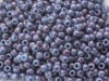  10 g 11/0 TOHO Seedbeads, Marbled Opaque Light Blue/Amethyst 