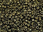  10 g 15/0 TOHO Seedbeads, Gold-lustered Dark Chocolate Bronze 