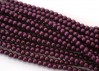  120 st 4 mm runda glaspärlor i pärlemor, Matted Grape Satin 