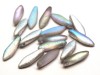  10 st dagger, 5 x 16 mm, Crystal Etched Silver Rainbow 