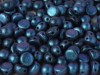  10 st 2-håls cabochoner, 6 mm, Polychrome Dark Capri Blue 