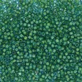  5 g 11/0 Delicas, Fancy Lined Aqua Green 