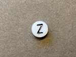  1 st vit bokstavsprla i acryl, 7 mm, Z 
