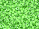  5 g Matubo Seedbeads 8/0, Crystal Green Neon Lined 