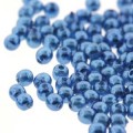  150 st 2 mm runda glasprlor i prlemor, Persian Blue 