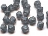  25 st krackelerade pyramidpärlor, 6 mm, Montana 